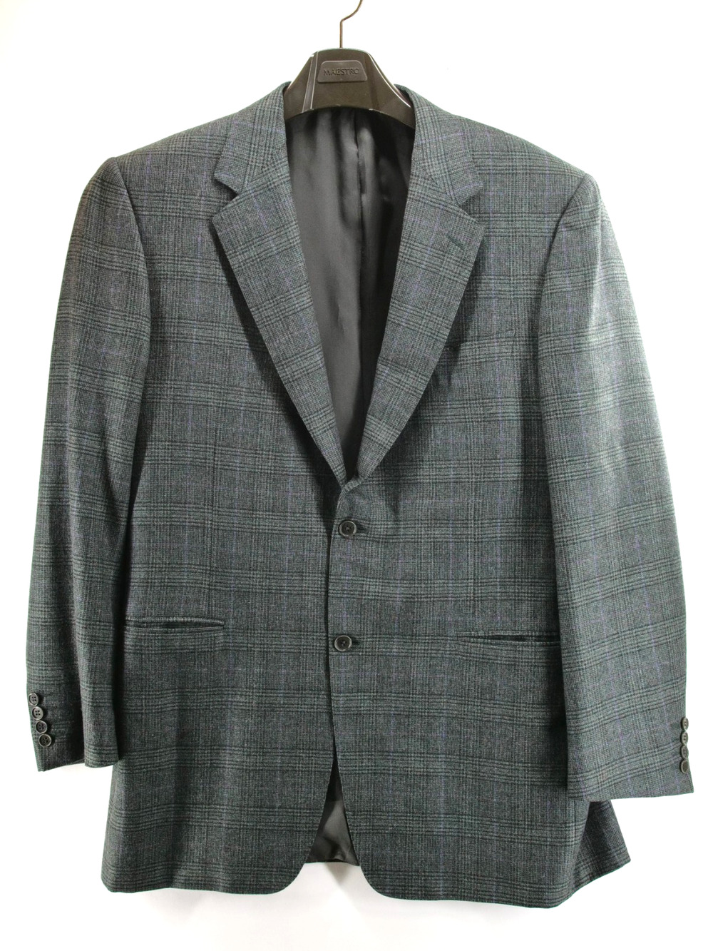 Canali Blazer Mens 44L Grey Plaid Wool Cashmere Made in Italy Jacket Boyds
